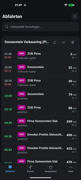 Screenshot 2 von Abfahrten