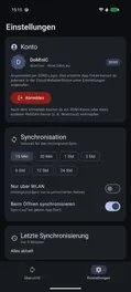 Screenshot von DavSync