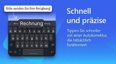 Screenshot von Microsoft SwiftKey KI-Tastatur