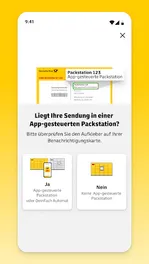 Screenshot von Post & DHL