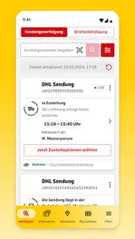 Screenshot von Post & DHL